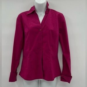 Worthington Stretch Size 4 Women’s MagentaLong Sleeve Button Down Blouse